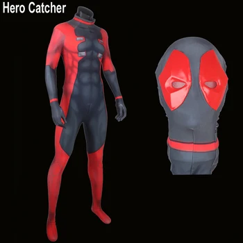 

Hero Catcher High Quality New Deadpool Suit Muscle Shade Deadpool Costume Fullbody Zentai Suit Tailored Deadpool Cosplay Costume