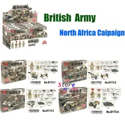 Мировая война 2 Великобритания британская 8-я армия североафриканская кампания Военная оружие Модель Строительные блоки кирпичные игрушки