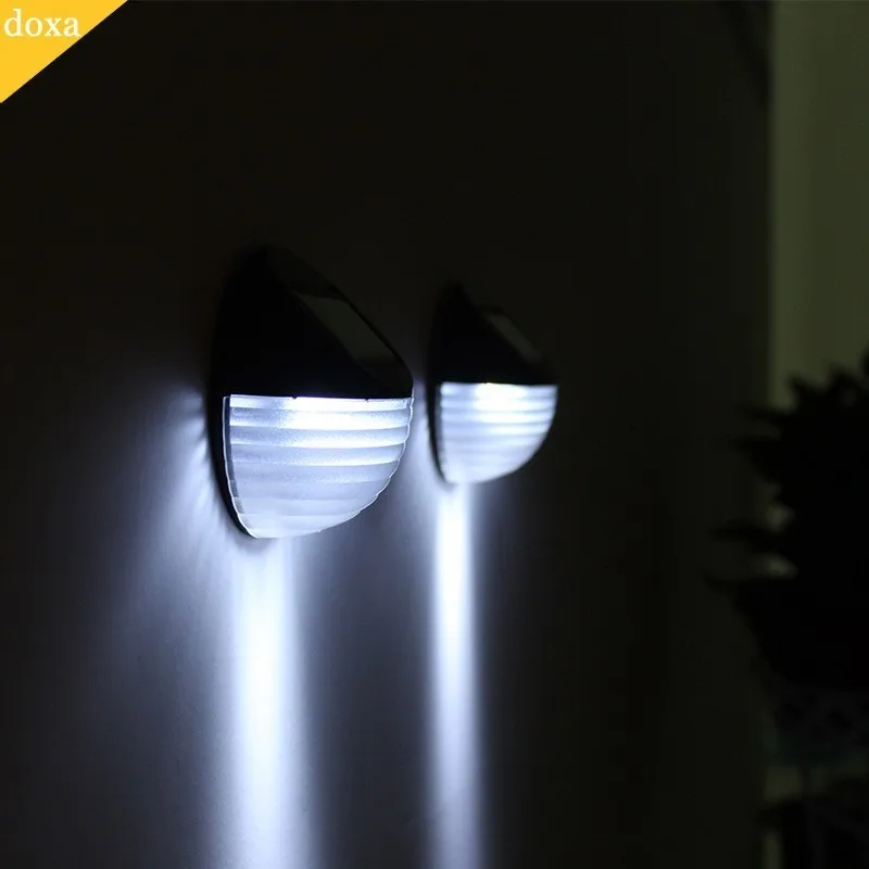 Goedkoop 6 LED Outdoor Deck Semi Cirkel Stap Waterdichte Wall Yard Tuin Hek Straat Security Pathway Lamp Nachtlampje Zonne energie nieuwe