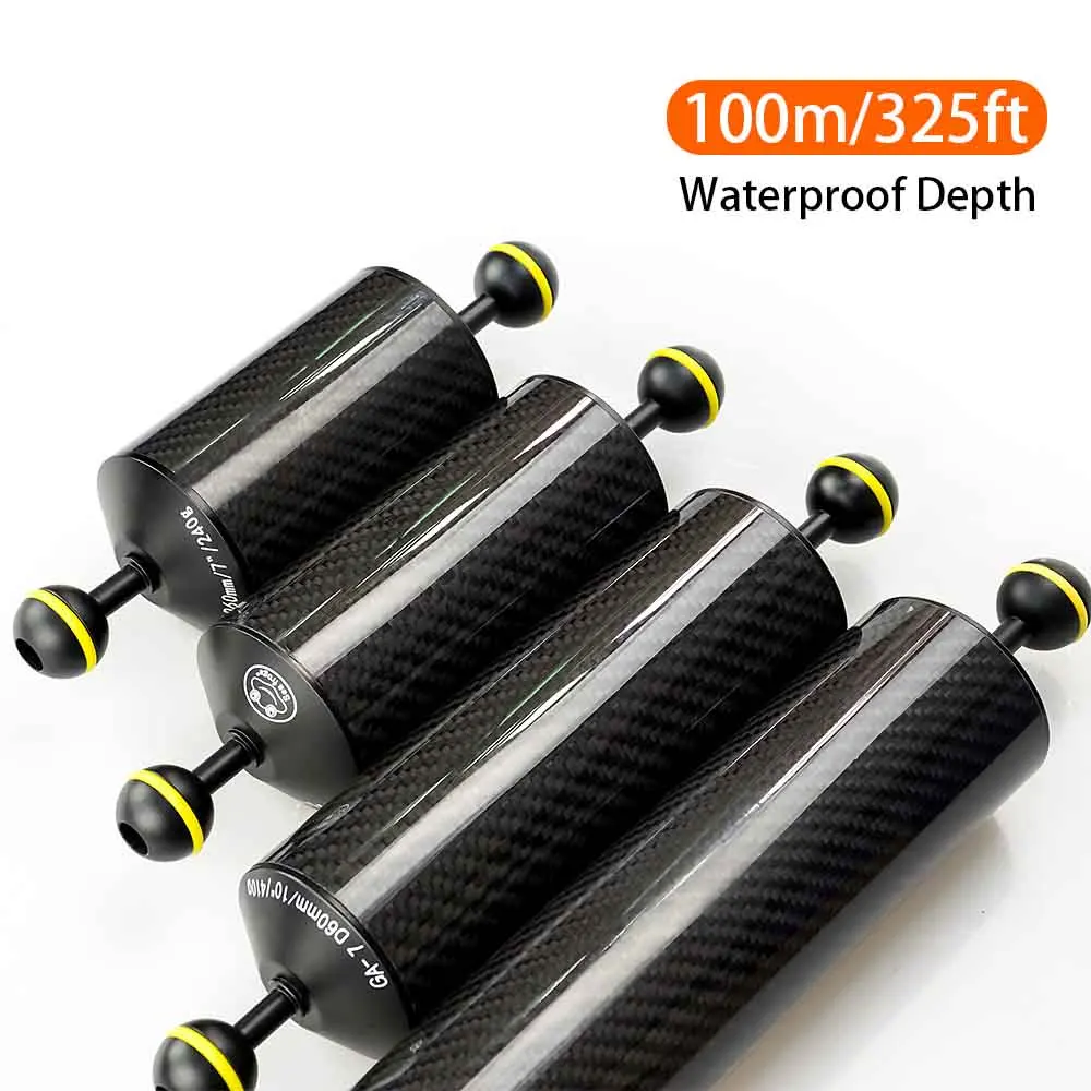 Braço de Fibra de Carbono Aquático Float Flutuabilidade Dupla Bola Flutuante Braço Mergulho Underwater Câmera Bandeja - Image 2