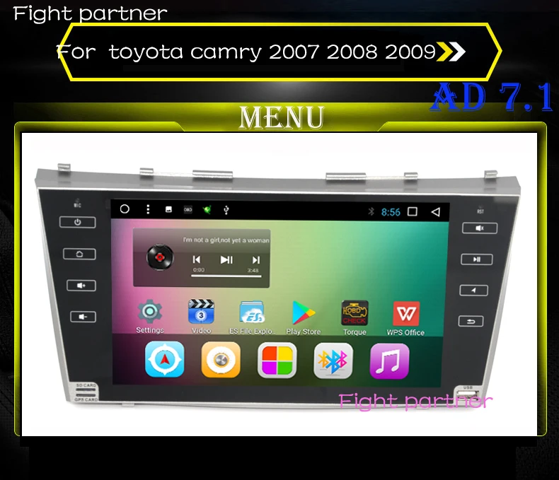 Заводская цена Android 7,1 автомобильный радиоприемник для toyota camry 2007 2008 2009 с рулевым колесом