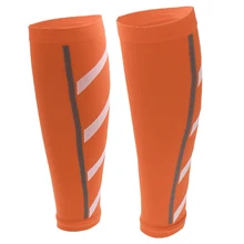 Горячие унисекс беговые атлетические Компрессионные рукава икры ножка обертывание голени Splints оранжевый