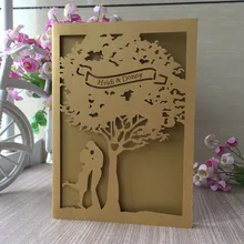 100 шт./лот полый лазерный разрез жемчуг бумага имя на заказ свадебные приглашения карты любителей любовь свадьба церемония приглашение