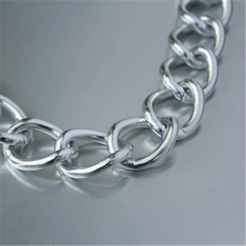 3 Feet Silver Chunky Cable Chain, Twisted Oval Chain, Aluminum , Open