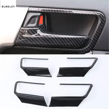 

4pcs/lot ABS carbon fiber grain Interior door shake handshandle switch decoration cover for 2010-2018 Toyota prado 2700