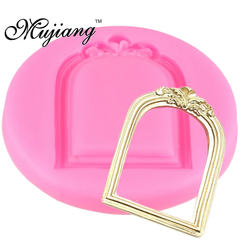 DIY Mirror Fondant Cake Decorating Tools Frame Cupcake Chocolate Wedding Cake Border Silicone Molds Kitchen Baking Moulds - Цвет: CF204