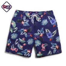 QIKERBONG Для мужчин Пляжные шорты доска Мужские Шорты для купания Шорты Повседневное быстросохнущие мужские купальные костюмы бермуды Фламинго с модным принтом Шорты для активного отдыха