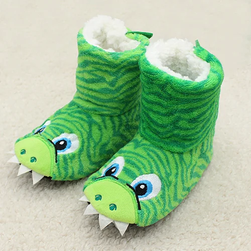 Детские тапочки-тапочки для мальчиков и девочек, милые мягкие теплые домашние тапочки с плюшевой подкладкой, Нескользящие зимние носки для обуви для детей 2-7 лет - Цвет: 2