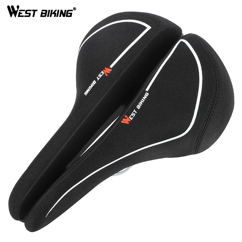 WEST BIKING Breathable Cycling Bicycle Saddle With Tail Light Bike Accessories Mountain Saddle Front Seat Hollow Bicycle Saddle WEST BIKING Breathable Cycling Bicycle Saddle With Tail Light Bike Accessories Mountain Saddle Front Seat Hollow Bicycle Saddle