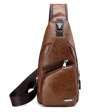 Новинка года usb зарядка для женщин мужчин груди пакет из искусственной кожи повседневное Crossbody сумки на заказ плечо путешествия