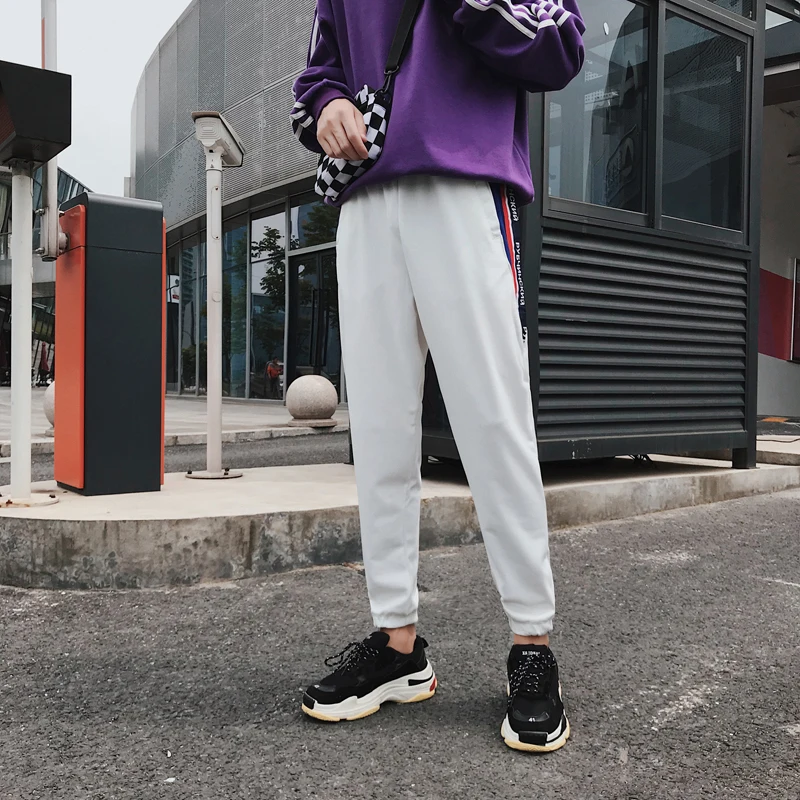 Fashion Casual Men's Trousers Spring And Autumn New M-XL Cotton Hip Hop Loose Feet Pants Blue White Personality Youth Popular Fashion Casual Men's Trousers Spring And Autumn New M-XL Cotton Hip Hop Loose Feet Pants Blue White Personality Youth Popular