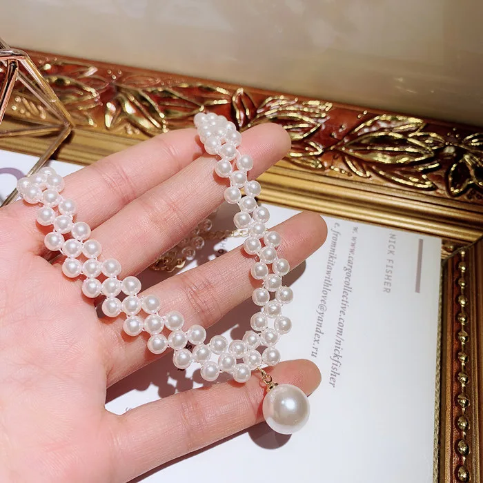 NAWEILY милые жемчужные колье Neckalces для Для женщин девочек короткие Цепочки и ожерелья кулон с искусственным жемчугом Цепочки и ожерелья