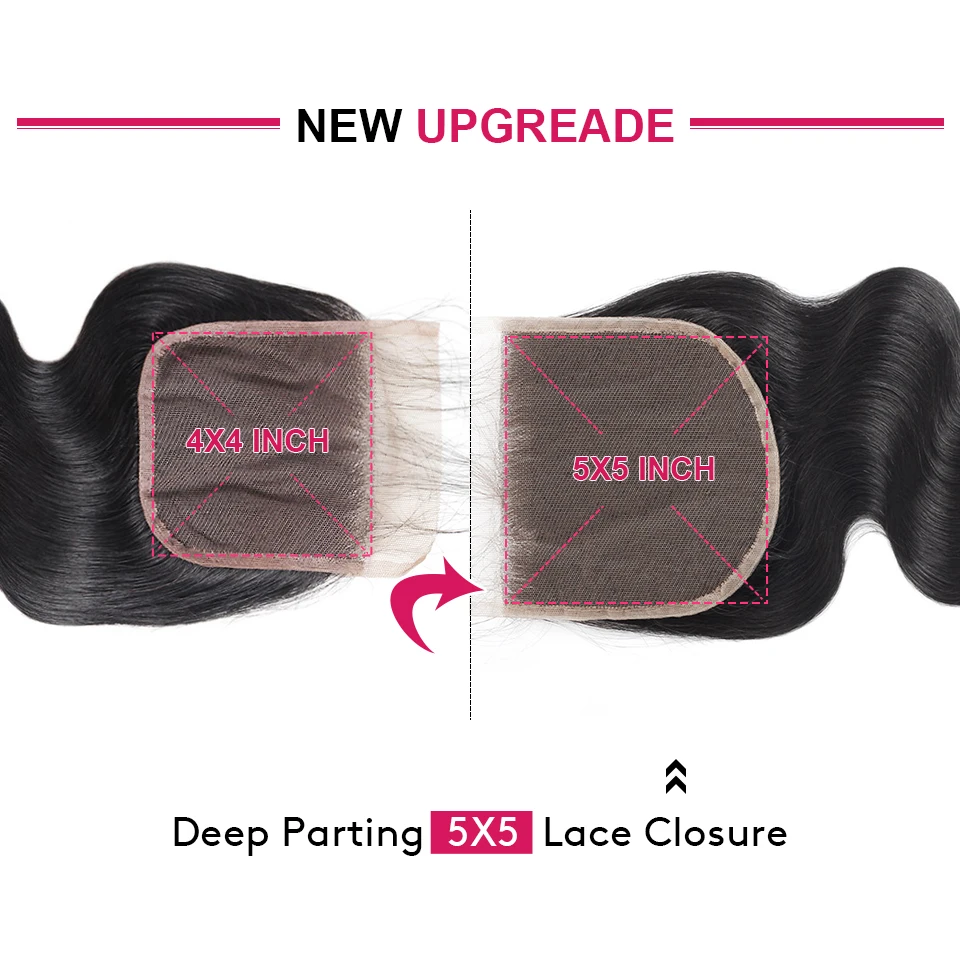 Free Part 5X5 Body Wave Lace Closure (3)