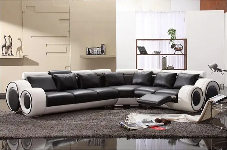 Диван из натуральной кожи в современном стиле для гостиной a1315|leather sofa office|sofa corner