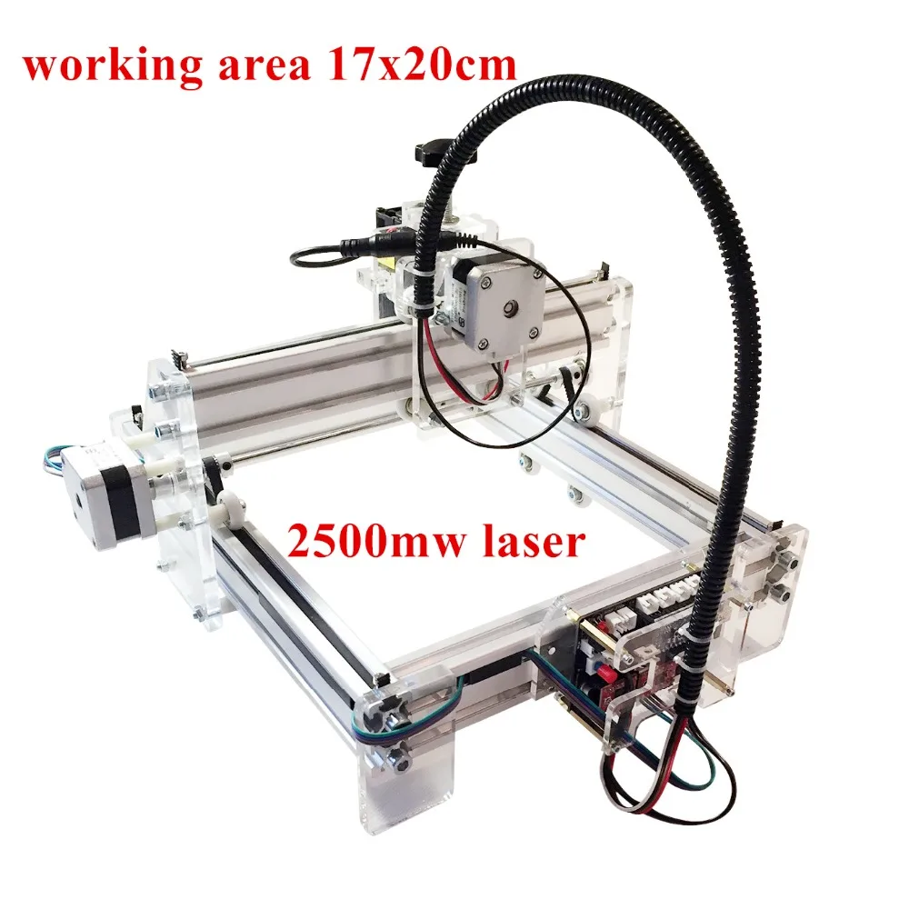 2500mw Laser engraving DIY desktop  laser engraving machine ,17*20cm working area ,laser marking machine ,cutting paper wood