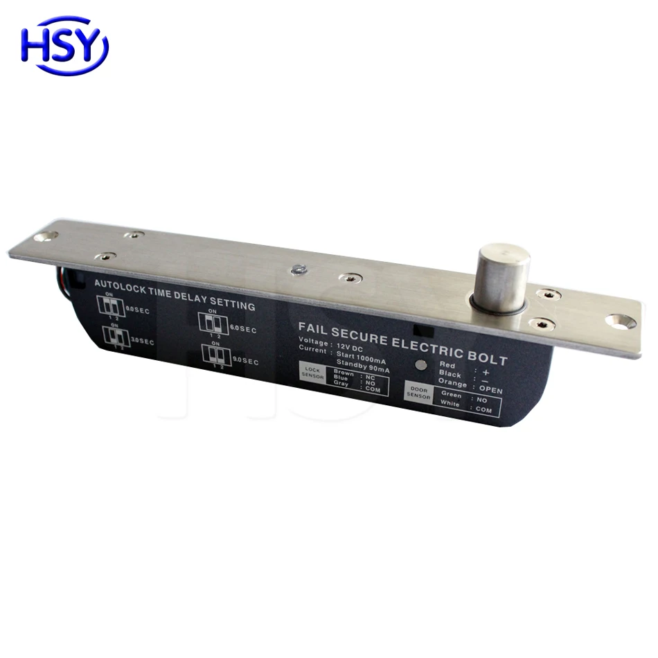

Fail secure Electric Access Control Door Lock Time Delay and Signal Output Unlock when Power on Electronic Drop Bolt Lock
