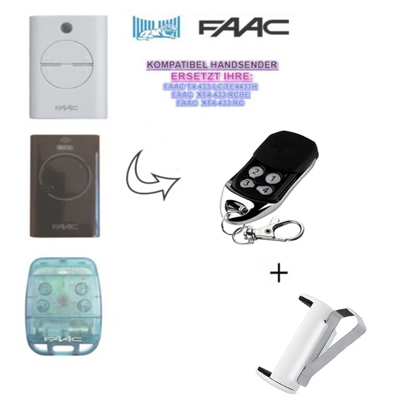 

2pcs FOR FAAC XT2/XT4/TE4433H/787452/433LC remote Rolling code 433.92mhz top quality