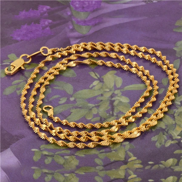 

Gussiarro Length 600mm Handsome Yellow Gold-Color Twisted Chain Necklace for Women No Nickel 24 Inches Fashion Jewelry