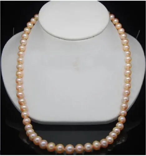 

Free Shipping >>>>> Natural 14K 9-10mm AAA+ Genuine south sea pink pearl necklaces 25"Lon