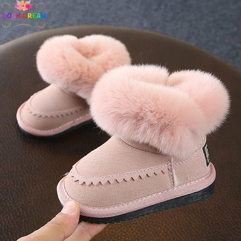

POSH DREAM Winter Toddler Baby Shoes Brand Children's Winter Snow Boots Ankle Princess Warm Thick Fur Baby Girls Boots Shoes
