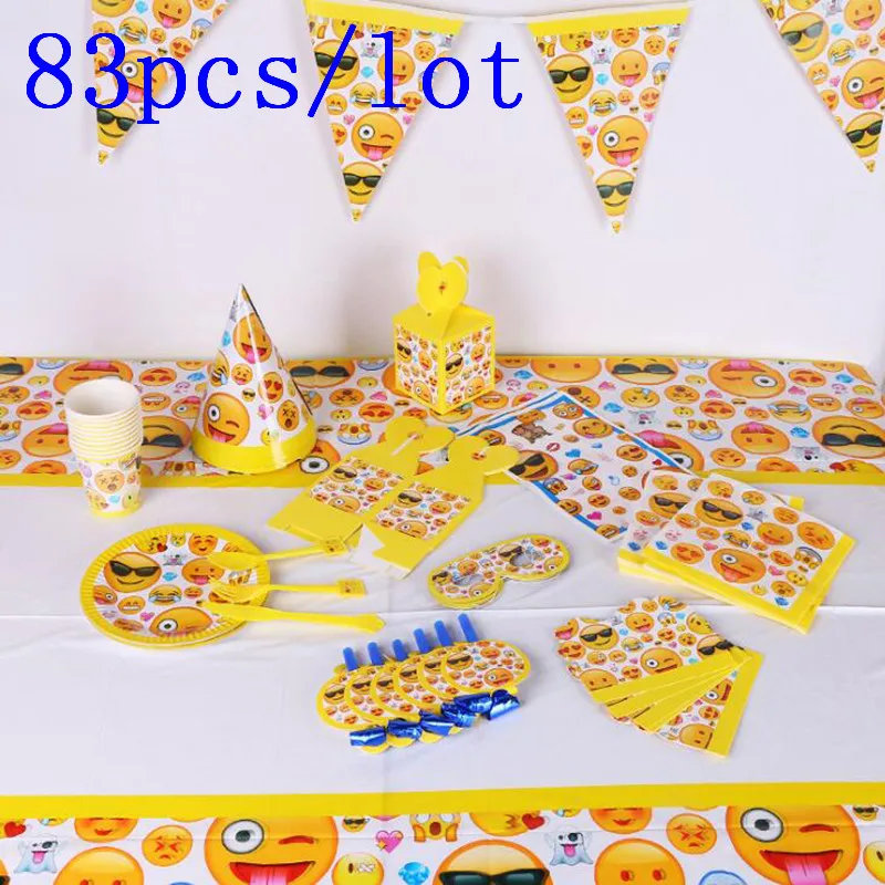 

83Pcs Children Boys Baby Favor Cartoon Emoticon Birthday Decoration Party Event Supplies Favor Items For Kids 10 People Use