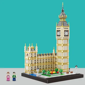 

Diamond blocks Compatible figure big ben london tower bridge Word Great Architecture model building kit bricks micro block