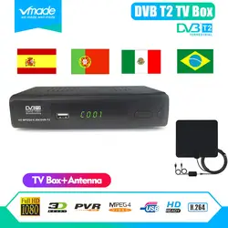 Приемник сигнала ТВ полностью для DVB-T цифровой наземный полностью HD DVB T2 наземный приемник H.264 DVB T2 с внутренней антенной