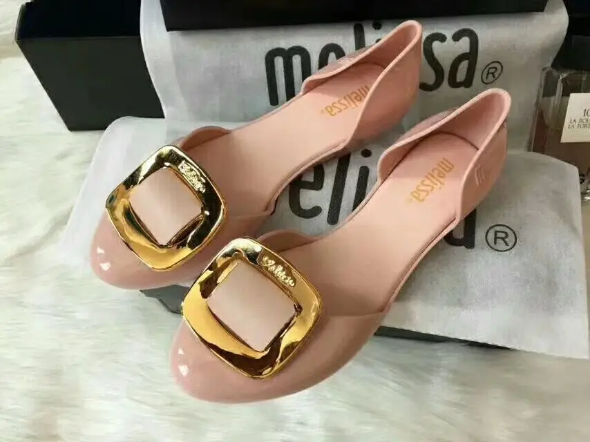 Женские сандалии Melissa модные Нескользящие с квадратной пряжкой на лето