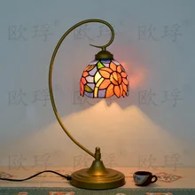 10 дюймов подсолнухи Тиффани настольная лампа в стиле кантри Витражная Лампа для спальни E27 110-240 В