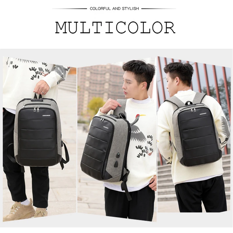 2019 nuevos hombres mochila de gran capacidad de 15 pulgadas portátil mochila impermeable Anti-robo de moda plegable mochila saco un dos plecak