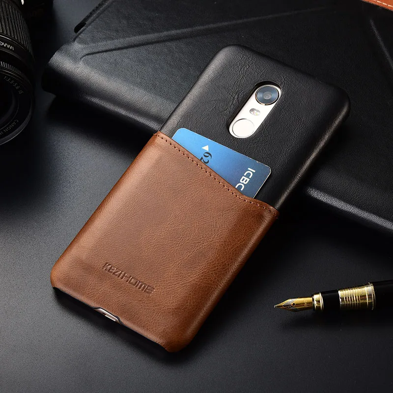 

Case for Xiaomi Redmi 5 Plus KEZiHOME Two Colors Genuine Leather Hard Back Cover For Xiaomi Redmi5 Plus with Card Pocket