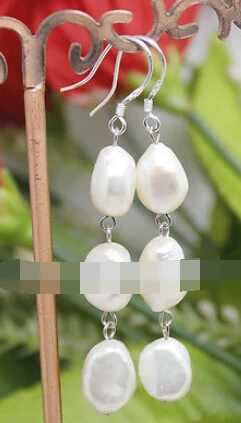 

hj 00395 natural baroque white pearl earring hook Dangle Handmade Jewelry