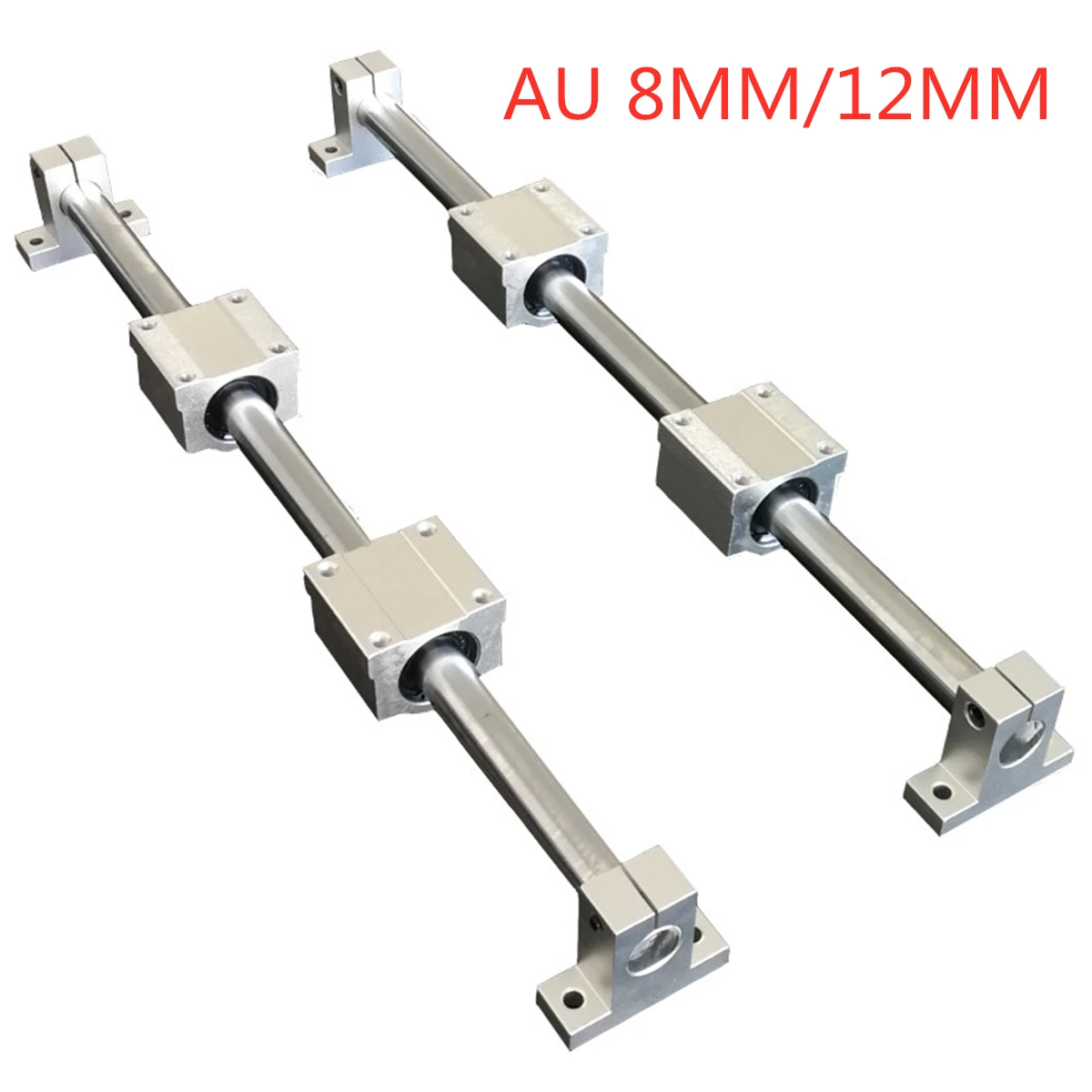 

10pcs/set Optical Axis Linear Rail Shaft OD8/12mm 300-800mm + SCS8/12UU Linear Bearing Blocks + SK8/12 Bearing Support