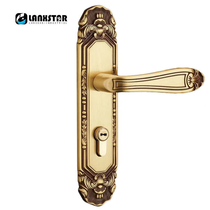 Door Locks Home Improvement European Style Security Brass Door Handle