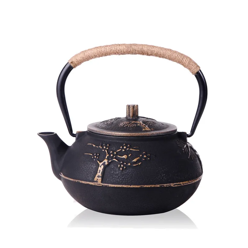Японский чугунный чайник кунг-фу чайник с фильтром Ретро посуда для напитков 8 стилей 34,5 - Цвет: 5