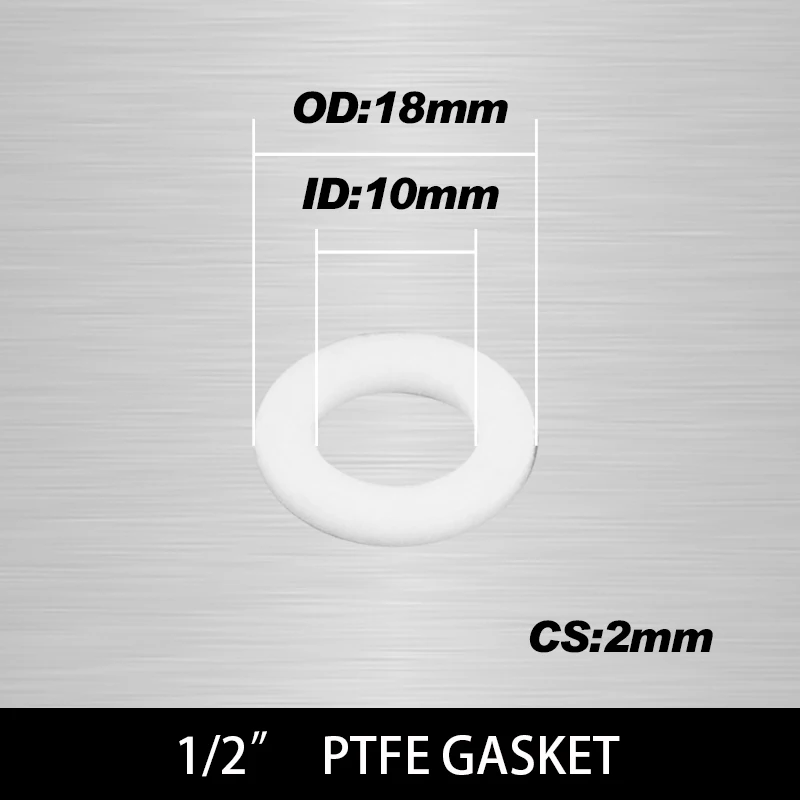 Белый черный 1/" 3/4" " резиновое кольцо кремния PTFE плоская прокладка уплотнительное кольцо для душевой форсунки шланг Труба сильфонная трубчатая шайба кольцо - Цвет: PTFE (10X18X2)