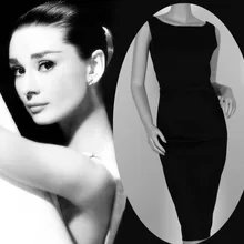 Платье в стиле Одри Хепберн, Vestidos, женские летние черные Повседневные Вечерние платья в стиле ретро, рокабилли, 50s 60 s, винтажные черные платья