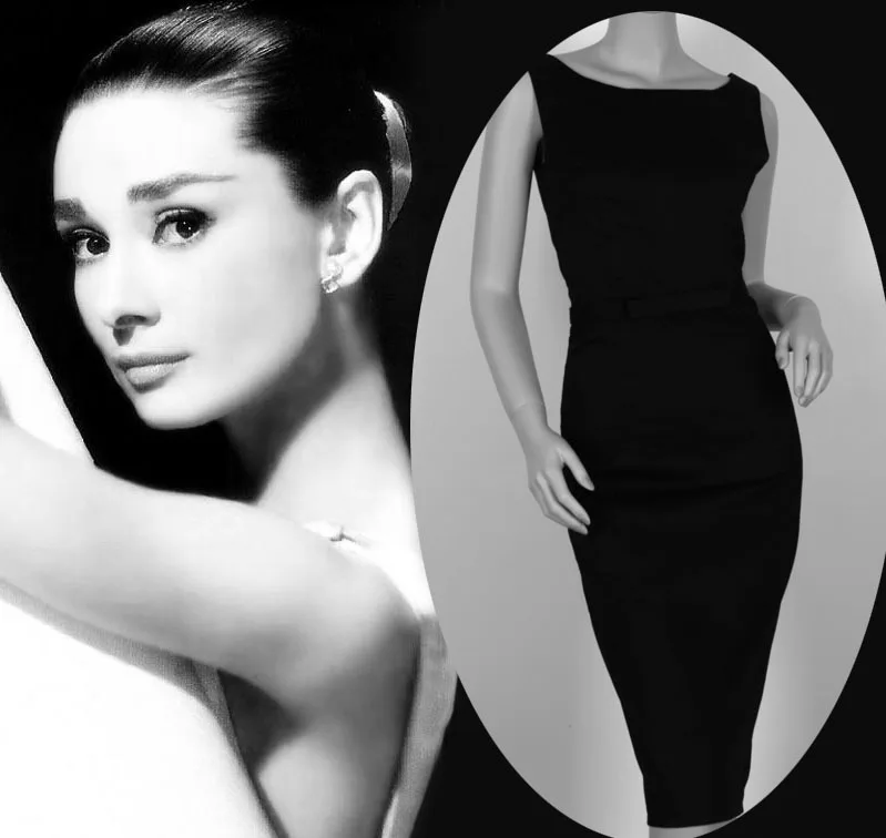 black audrey hepburn style dress