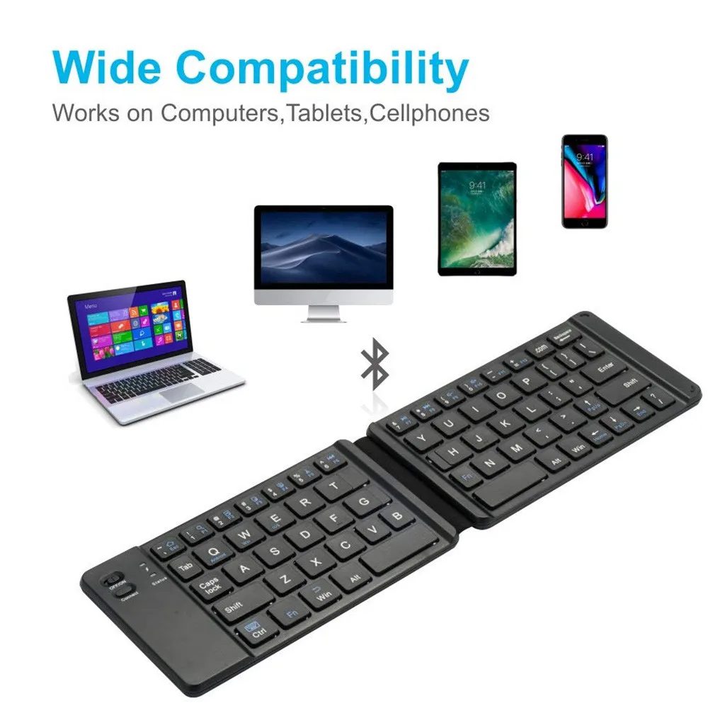 Складная портативная Мини Складная Bluetooth 3,0 67 клавиш клавиатура универсальная для iPad для мобильного устройства Bluetooth 618