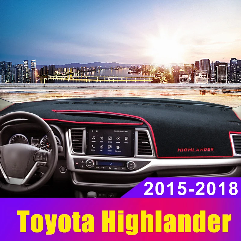 

Car Dashboard Avoid Light Pad Instrument Platform Cover Mats Carpets LHD For Toyota Highlander 2014 2015 2016 2017 Accessories