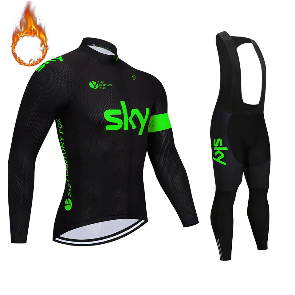 Kopen 2018 Pro Team SKY Fietsen Kleding winter thermische fleece heren wielertruien MTB fiets maillot Ropa Ciclismo Sportkleding