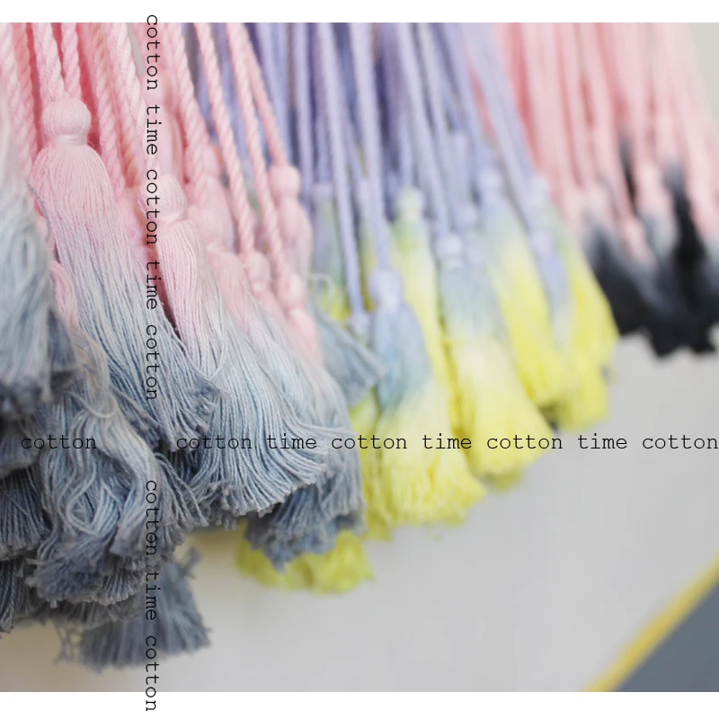 

1pcs dip dyed tieback tassel 130cm long cotton tassels dip-dyed cotton tassel for clothing bag accessory