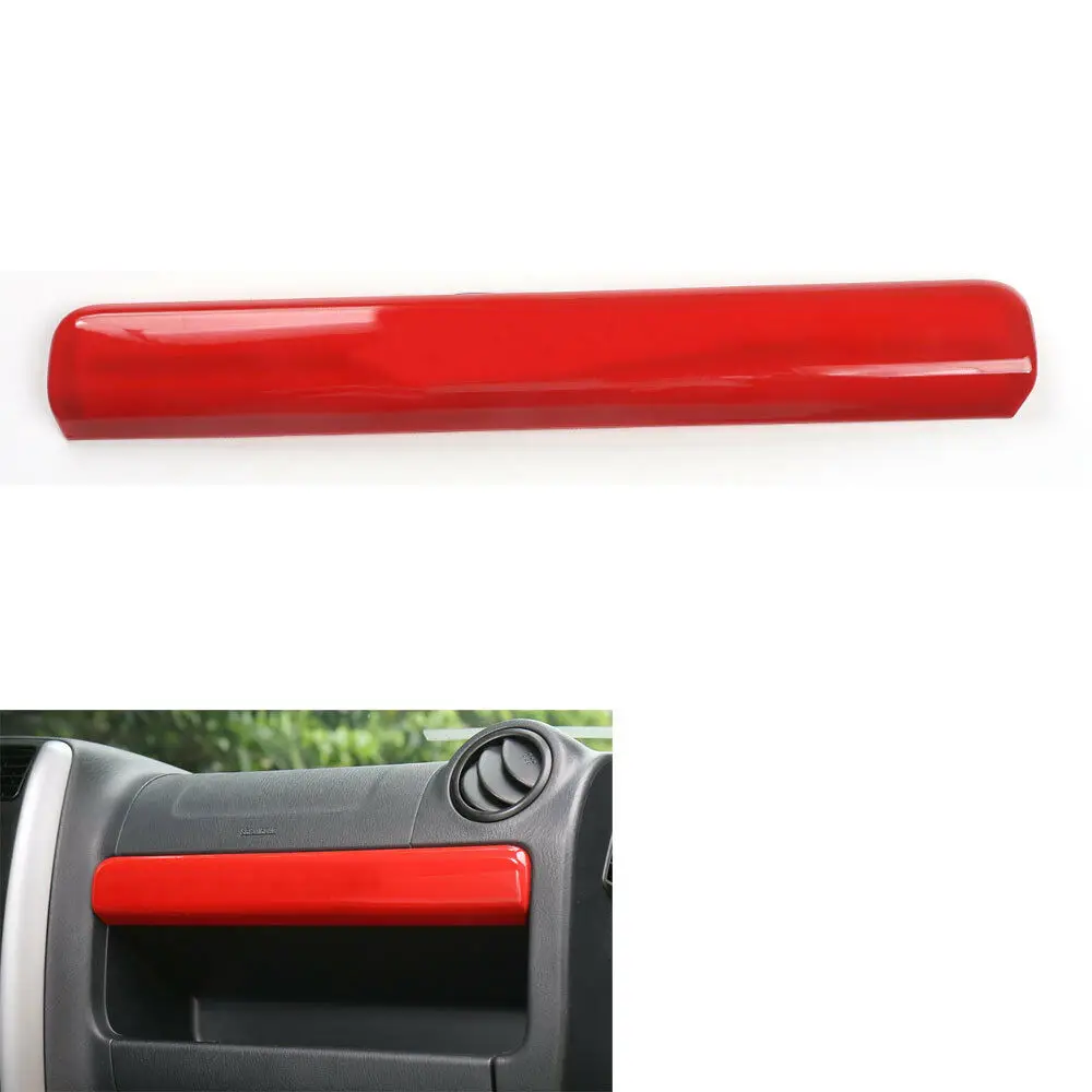 

BBQ@FUKA Car Passenger Side Dash Board Storage Box Moulding Trim ABS Red For 2007-2015 Suzuki Jimny car interior decorative deco