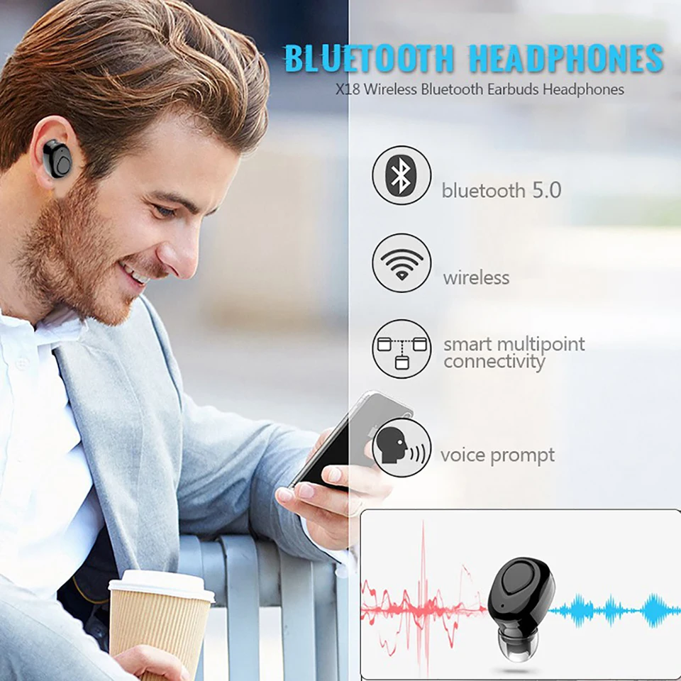 VTIN XK832 Wireless TWS Earphones Bluetooth Earbuds CVC6.0 Noise Cancelling Mic Headphone With Charging Case For Iphone X Huawei (1)