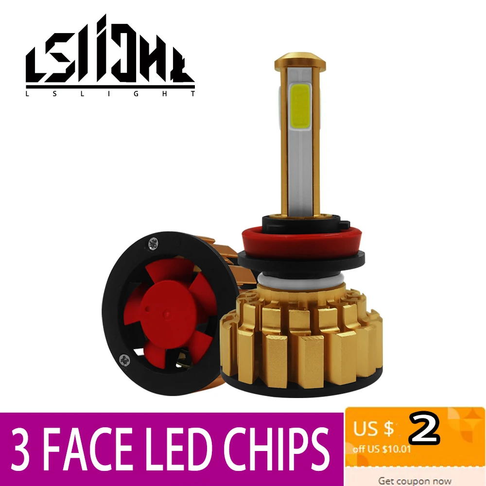 

LSlight LED Headlight H7 H4 H11 9005 9006 HB2 HB3 HB4 LED Phare Ampoule Bulbs 60W 6000K 12V 9600lm Auto Lampada Car Light