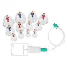 12 шт. u-образные китайские вакуумные чашки набор для срезания массаж терапия всасывание акупунктура