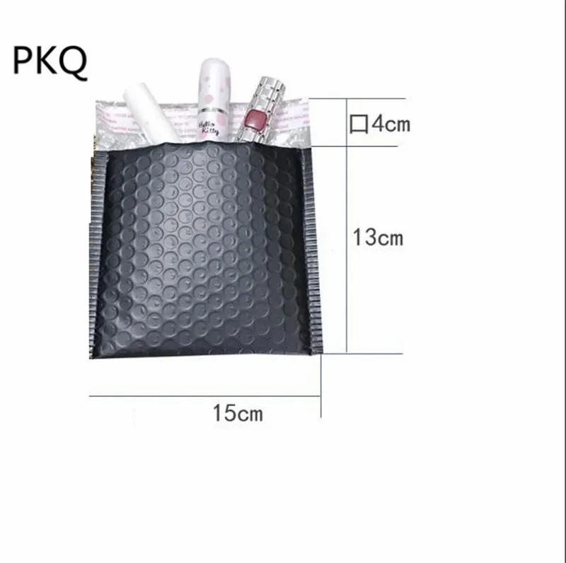 Маленькие черные Пузырьковые почтовые пакеты, Самоуплотняющиеся пластиковые конверты, мягкие конверты, упаковка,, пакеты, крафт-Пузырчатая отправка - Цвет: matte black