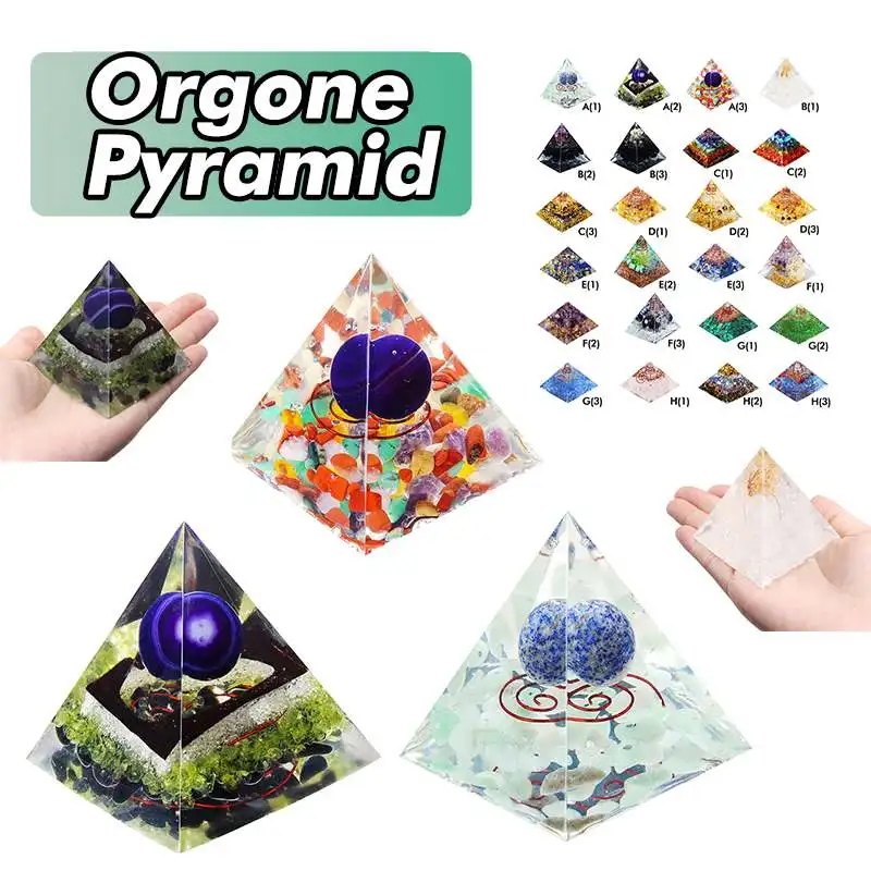 Skup 24 Style Orgone Energy Converter orgonit Pyramid ukoi kamień duszy, który zmienia pole magnetyczne życia biżuteria z żywicy