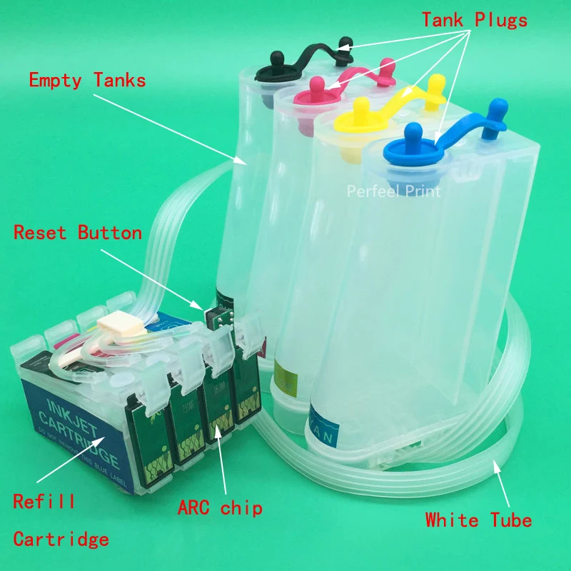 Continuous Ink Supply System 73N Empty CISS With Chip For Epson TX100 TX101 TX200 TX209 TX110 TX210 TX300F TX121 TX400 TX409 TX550W TX610 TX600FW TX410