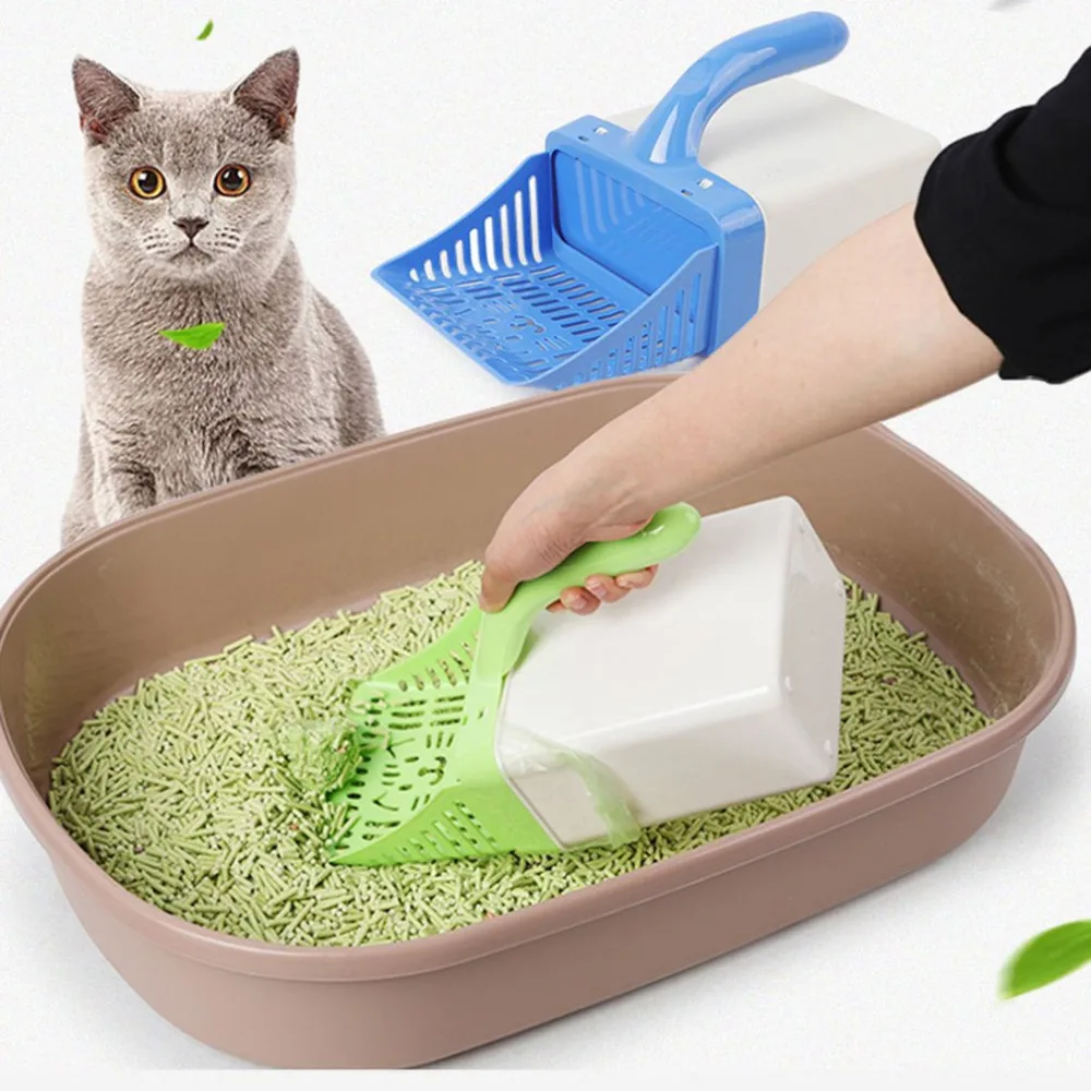 SHISUYAN Cat Litter Scoop PVC Plastic Durable Pet Poo Shovel Practical Pets Poop Scooper Cat Sand Cleaning Products For Cats Lozenge